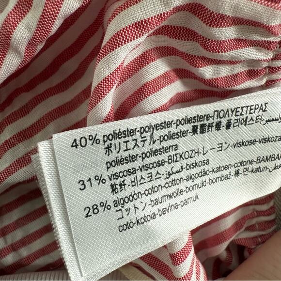 Zara Red and White Striped High Waist Shorts - Picture 4 of 5